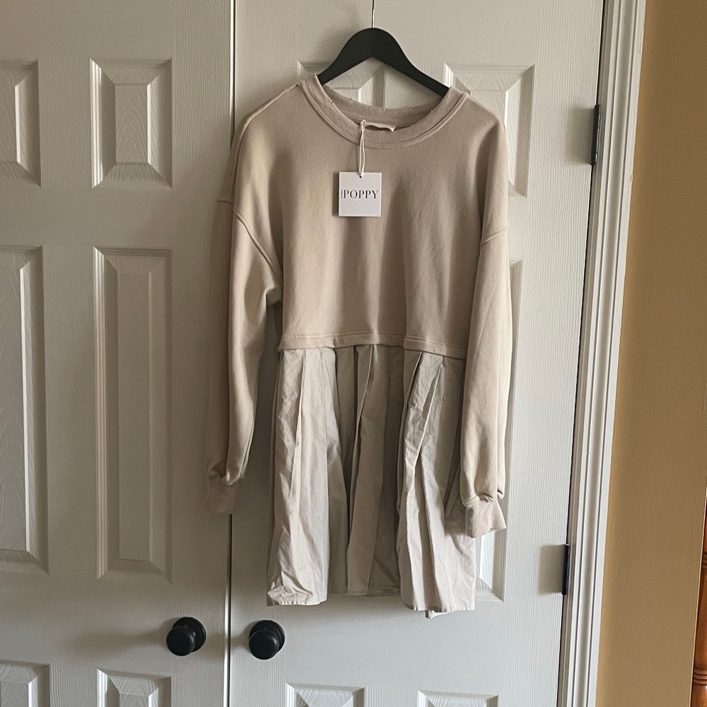 By Together Beige and Cream Mini Dress